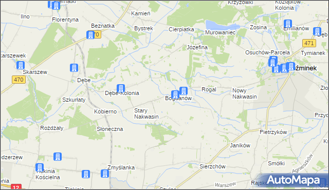 mapa Bogdanów gmina Koźminek, Bogdanów gmina Koźminek na mapie Targeo
