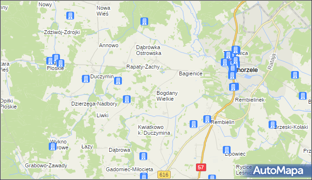 mapa Bogdany Wielkie, Bogdany Wielkie na mapie Targeo