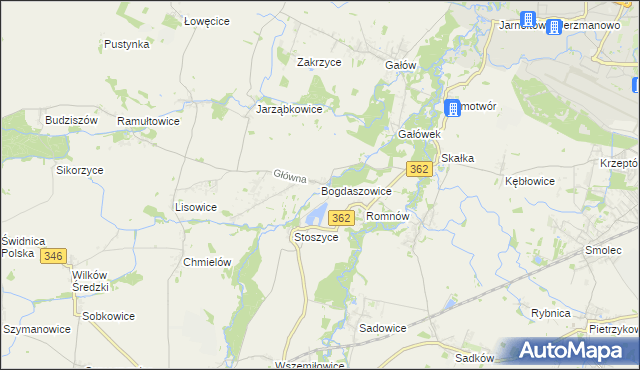 mapa Bogdaszowice, Bogdaszowice na mapie Targeo