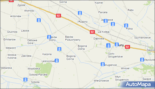 mapa Bogoria Dolna, Bogoria Dolna na mapie Targeo