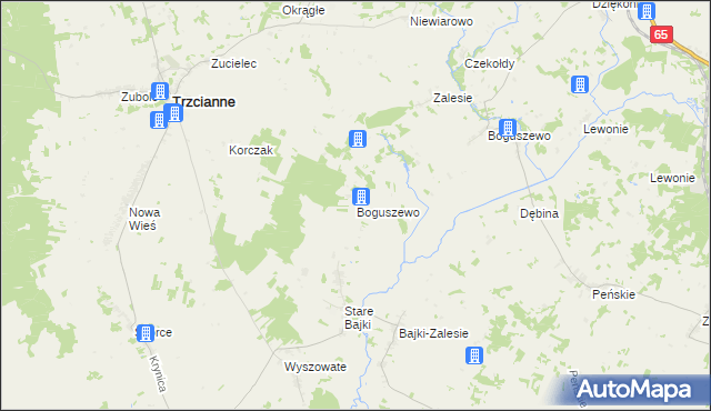 mapa Boguszewo gmina Trzcianne, Boguszewo gmina Trzcianne na mapie Targeo
