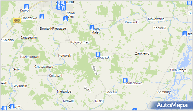 mapa Boguszki gmina Wizna, Boguszki gmina Wizna na mapie Targeo