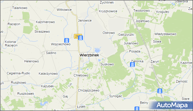 mapa Boguszyce gmina Wierzbinek, Boguszyce gmina Wierzbinek na mapie Targeo