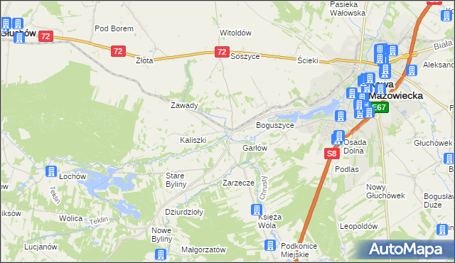 mapa Boguszyce Małe, Boguszyce Małe na mapie Targeo