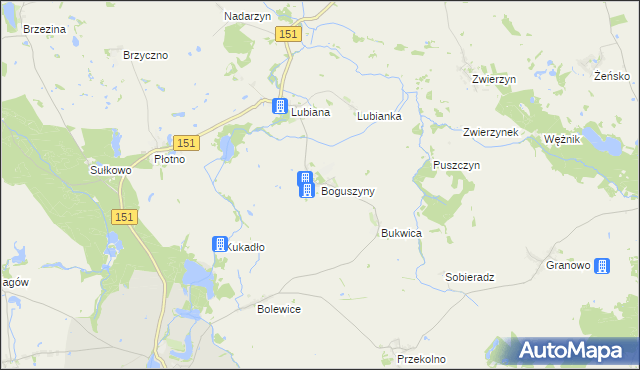 mapa Boguszyny, Boguszyny na mapie Targeo