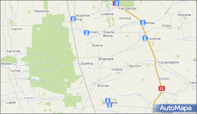 mapa Bógwidze, Bógwidze na mapie Targeo