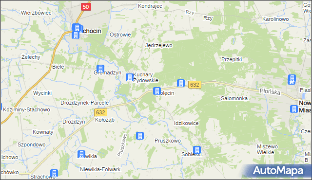 mapa Bolęcin gmina Sochocin, Bolęcin gmina Sochocin na mapie Targeo