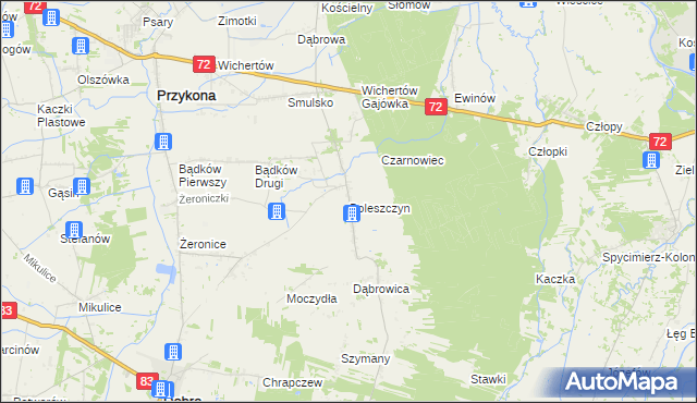 mapa Boleszczyn, Boleszczyn na mapie Targeo