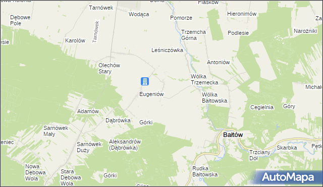 mapa Borcuchy gmina Bałtów, Borcuchy gmina Bałtów na mapie Targeo