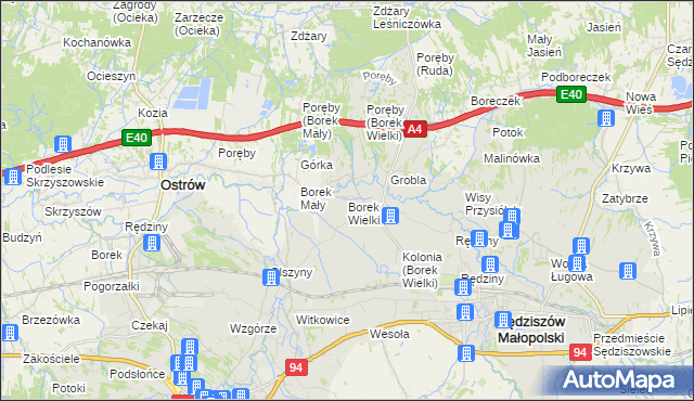 mapa Borek Wielki, Borek Wielki na mapie Targeo