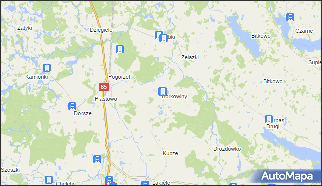 mapa Borkowiny, Borkowiny na mapie Targeo