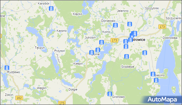 mapa Borne gmina Ostrowice, Borne gmina Ostrowice na mapie Targeo