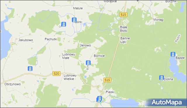 mapa Bornice, Bornice na mapie Targeo