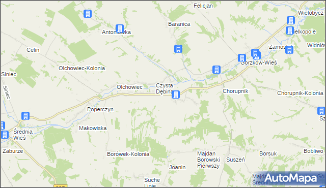 mapa Borów gmina Gorzków, Borów gmina Gorzków na mapie Targeo