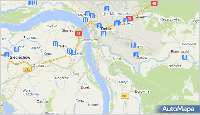 mapa Borowa gmina Puławy, Borowa gmina Puławy na mapie Targeo