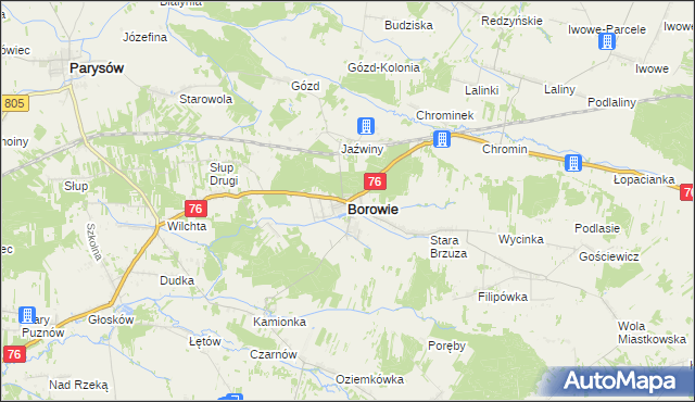 mapa Borowie, Borowie na mapie Targeo