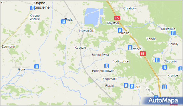 mapa Borsukówka, Borsukówka na mapie Targeo