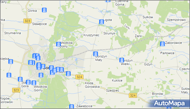 mapa Borszyn Mały, Borszyn Mały na mapie Targeo