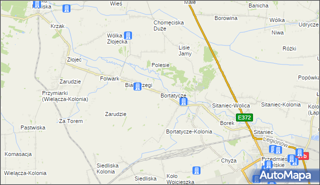 mapa Bortatycze, Bortatycze na mapie Targeo