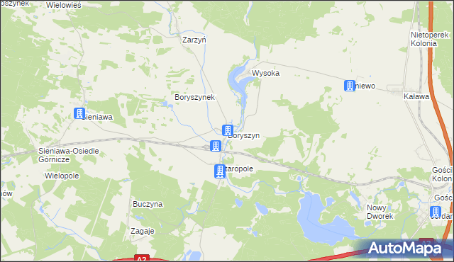 mapa Boryszyn, Boryszyn na mapie Targeo