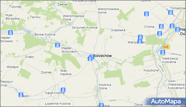 mapa Borzechów, Borzechów na mapie Targeo