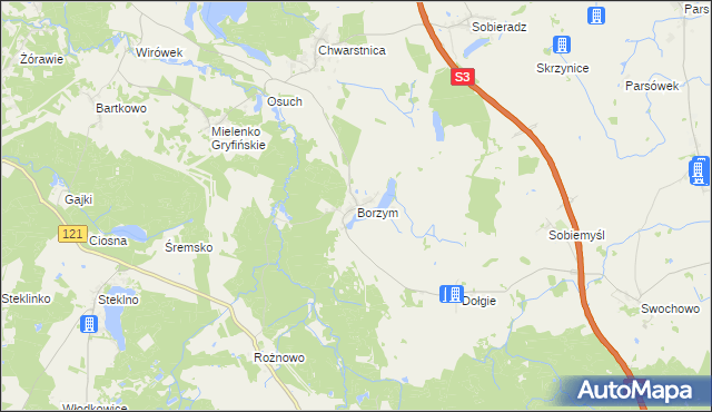 mapa Borzym, Borzym na mapie Targeo