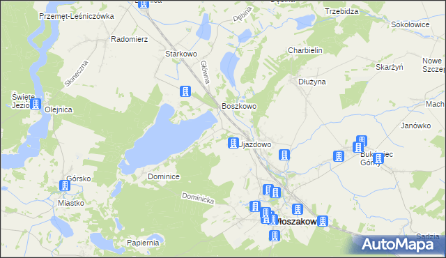 mapa Boszkowo-Letnisko, Boszkowo-Letnisko na mapie Targeo