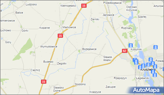 mapa Bożejewice gmina Strzelno, Bożejewice gmina Strzelno na mapie Targeo