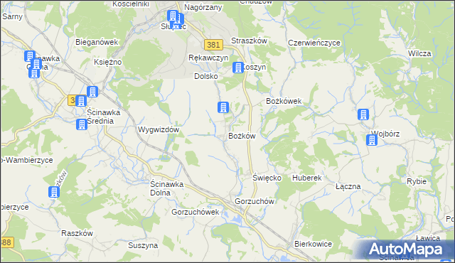 mapa Bożków, Bożków na mapie Targeo
