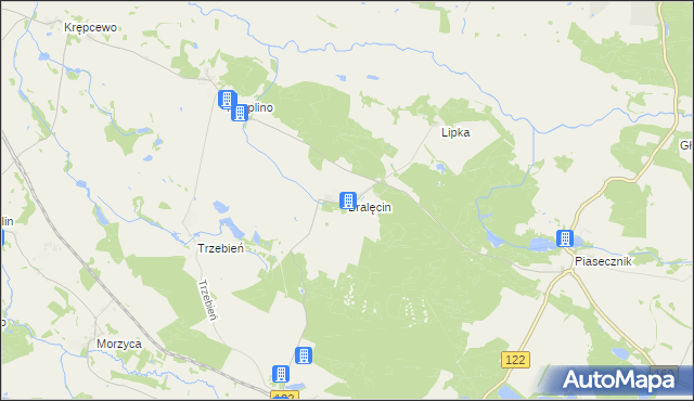 mapa Bralęcin, Bralęcin na mapie Targeo