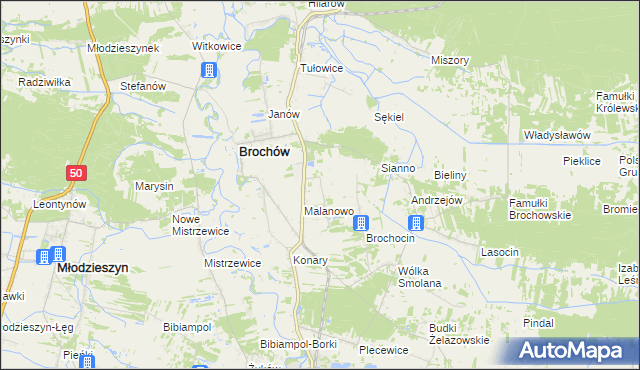 mapa Brochów-Kolonia, Brochów-Kolonia na mapie Targeo