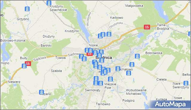 mapa Brodnica, Brodnica na mapie Targeo