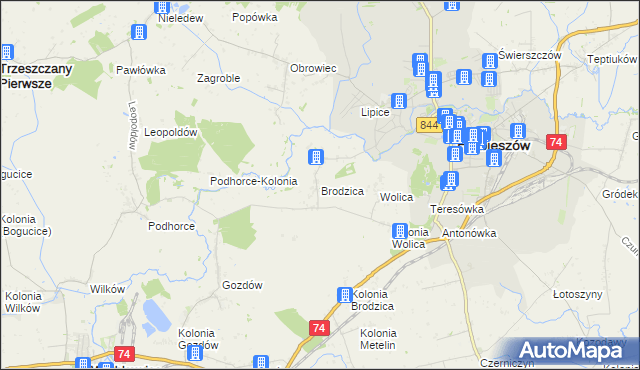 mapa Brodzica, Brodzica na mapie Targeo