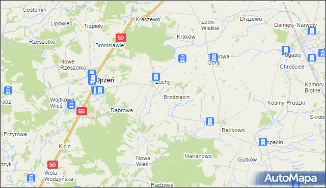 mapa Brodzięcin, Brodzięcin na mapie Targeo