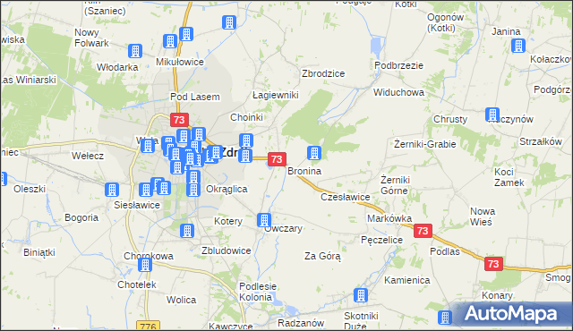 mapa Bronina, Bronina na mapie Targeo