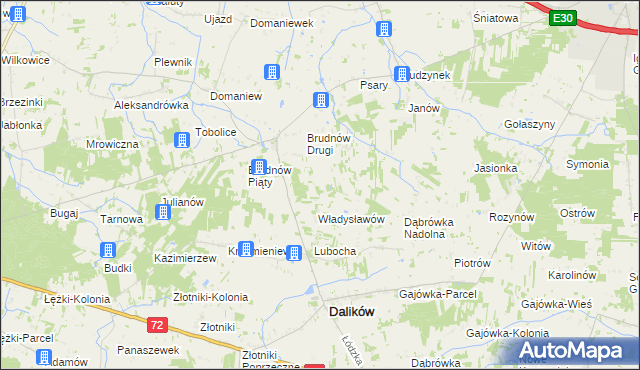 mapa Brudnów Czwarty, Brudnów Czwarty na mapie Targeo