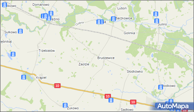 mapa Brudzewice gmina Suchań, Brudzewice gmina Suchań na mapie Targeo