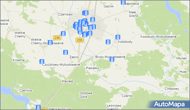 mapa Brusy-Wybudowanie, Brusy-Wybudowanie na mapie Targeo