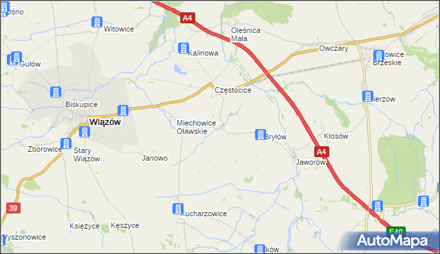 mapa Bryłówek, Bryłówek na mapie Targeo