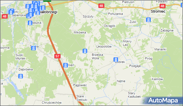 mapa Brzeska Wola, Brzeska Wola na mapie Targeo