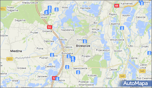 mapa Brzeszcze, Brzeszcze na mapie Targeo