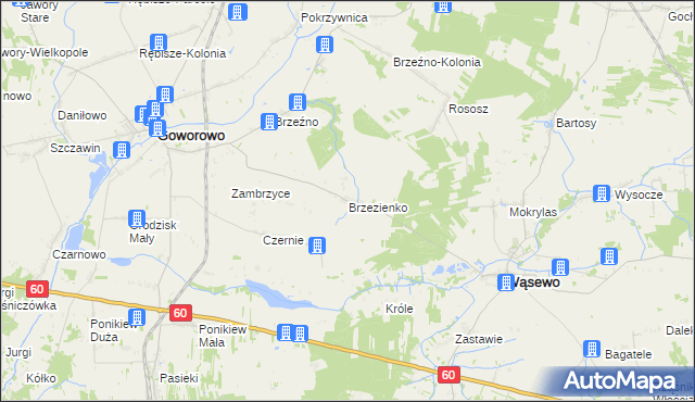 mapa Brzezienko, Brzezienko na mapie Targeo