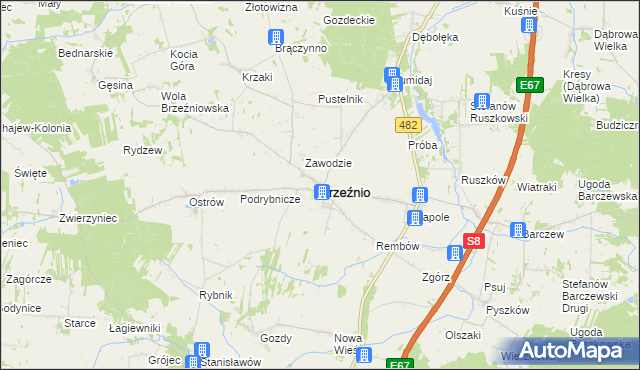 mapa Brzeźnio, Brzeźnio na mapie Targeo