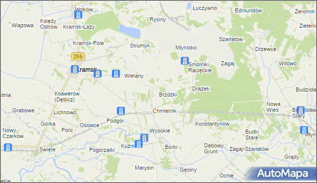 mapa Brzózki gmina Kramsk, Brzózki gmina Kramsk na mapie Targeo