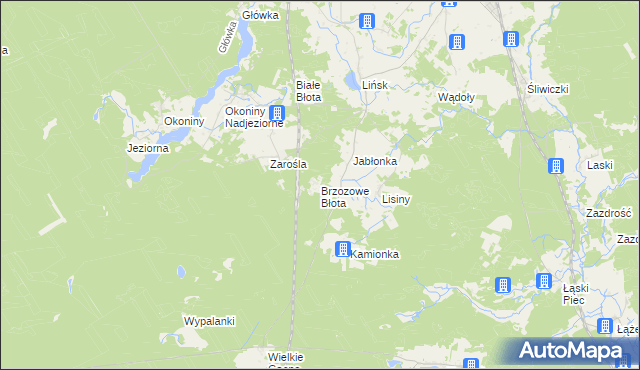 mapa Brzozowe Błota, Brzozowe Błota na mapie Targeo