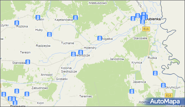 mapa Brzozowiec gmina Dubienka, Brzozowiec gmina Dubienka na mapie Targeo