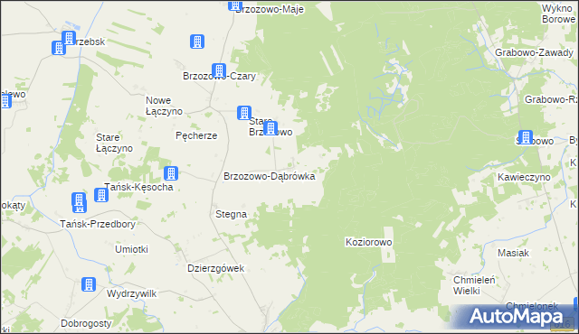 mapa Brzozowo-Łęg, Brzozowo-Łęg na mapie Targeo