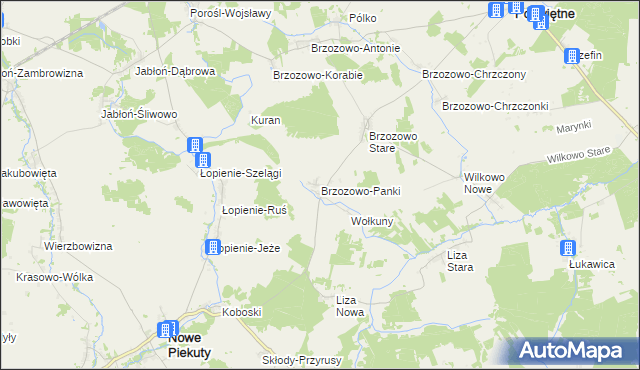 mapa Brzozowo-Panki, Brzozowo-Panki na mapie Targeo