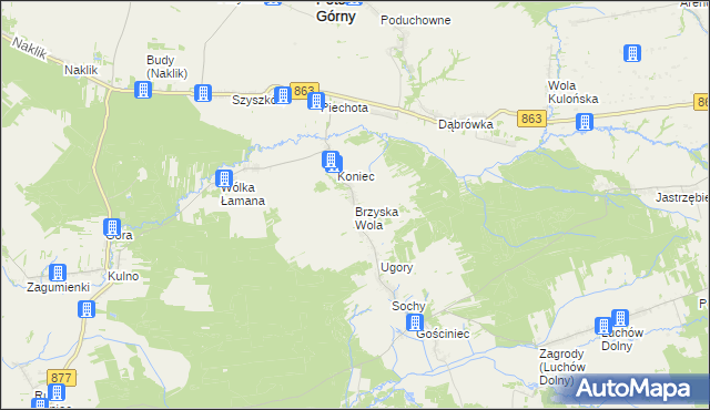 mapa Brzyska Wola, Brzyska Wola na mapie Targeo