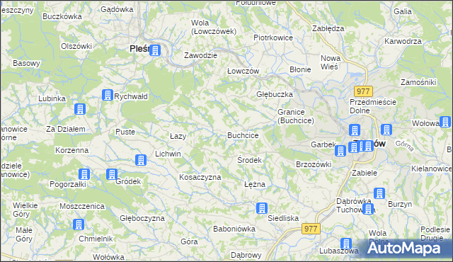mapa Buchcice, Buchcice na mapie Targeo